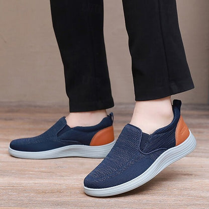Slip-On Navy – Stretch Breathable Men's Knit Sneakers