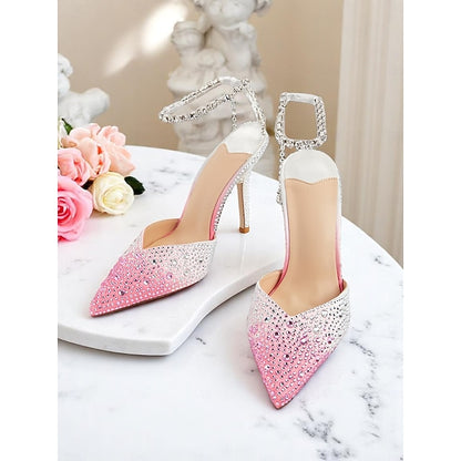 Gradient with Slingback Women's Crystal - Heels Stiletto