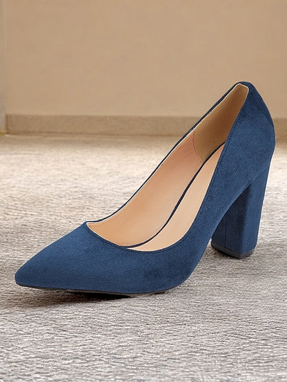 Classic Toe High Suede Heels Pointed | Heel Women's Block