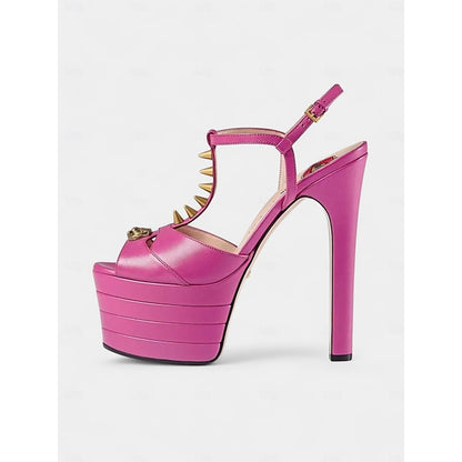 Platform and Metallic High Heels Women's Edgy Gold Silver -