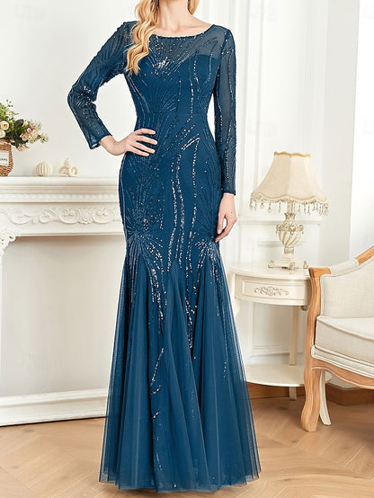 Bride Elegant Crew Party Dress the Neck Mother of Floor