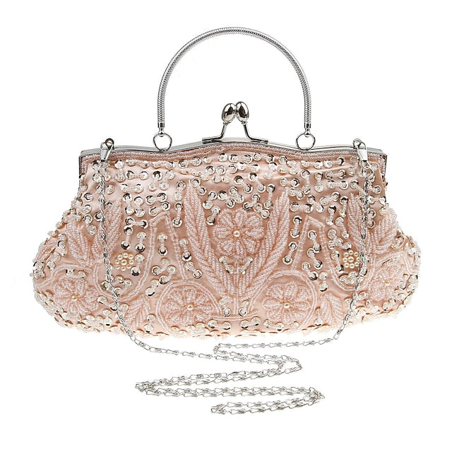 Beaded Vintage White Clutch Purse Women's – Evening