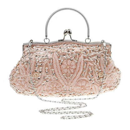 Beaded Vintage White Clutch Purse Women's – Evening