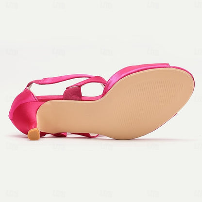 Bowknot Heel Women's Shoes Wedding Kitten Open Bridal