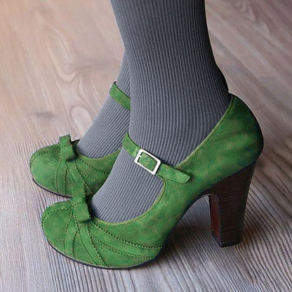 Mary Heels Suede and Women's Black Jane Bow Red Detail with