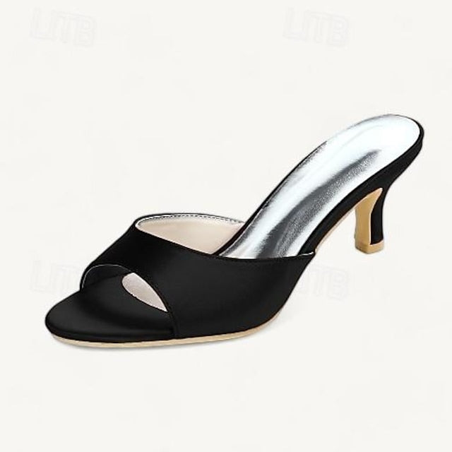 Women's Wedding Sandals Open Toe Heel Shoes Kitten