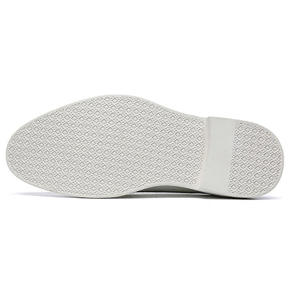 Faux Shoes Men's Perforated Oxford White Leather with