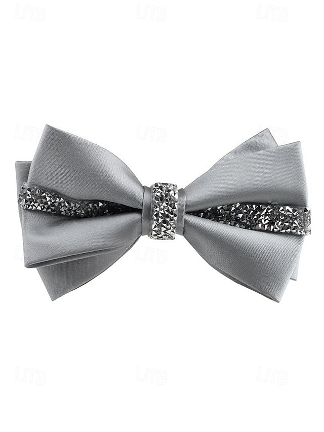 Burgundy Embellishment Crystal Elegant Tie – Satin Bow with