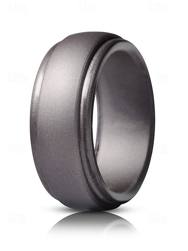 Ring Men Matte Silicone for Black Durable Comfortable –
