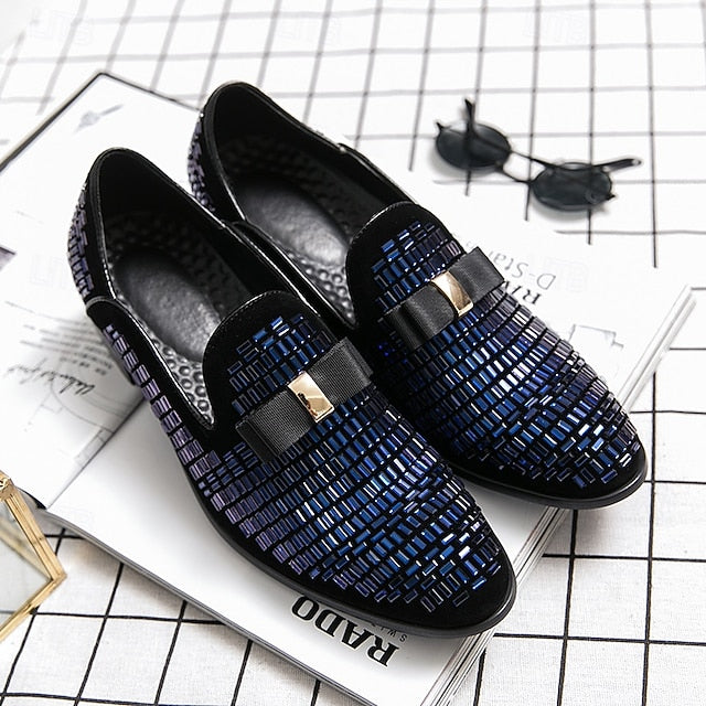 Men's Silver Prom Woven Strap Loafers and Elegant Monk –