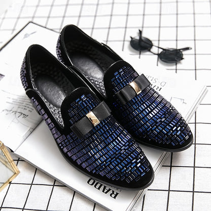 Men's Silver Prom Woven Strap Loafers and Elegant Monk –