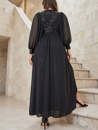 Bride A-Line Size Plus the Dress Sparkle of Black Mother