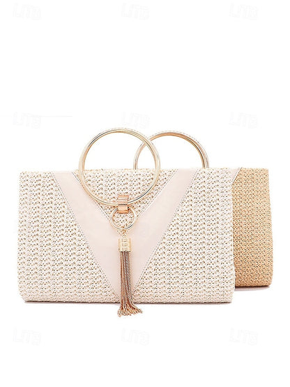 Handbag Purse Clutch with Woven – Women's Elegant Straw