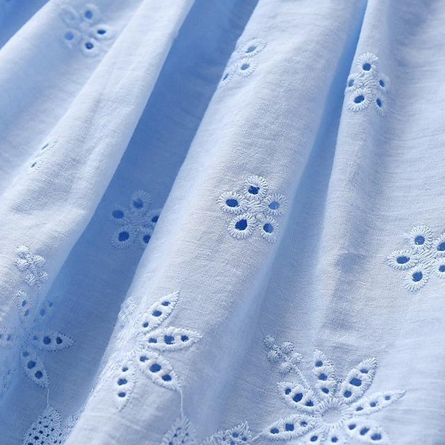 Dresses Princess Solid Kids Cotton Color Summer Sleeveless