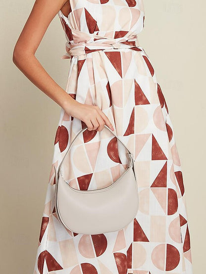 Women's - Bag White Elegant Stylish Crescent Shoulder