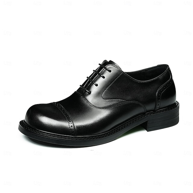 Cap Men's Leather Shoes- Toe First Genuine Oxford
