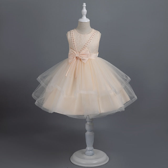 Party Color Toddler Solid Girls' Dress Sleeveless