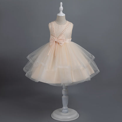 Party Color Toddler Solid Girls' Dress Sleeveless