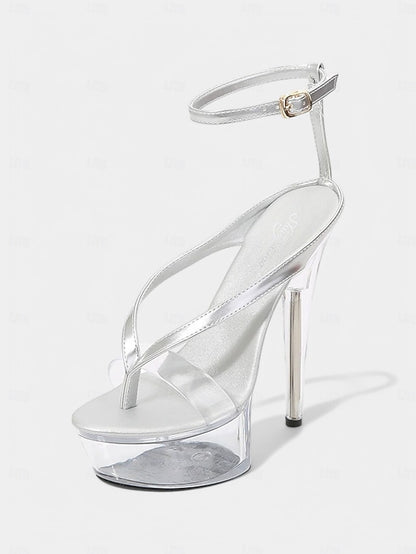 – Platform Heel Nightclub Clear Sandals Lavender Sexy