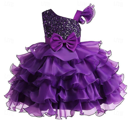 Girls Wedding Party Pageant Kids Ball Flower Ruffle Gown Dress