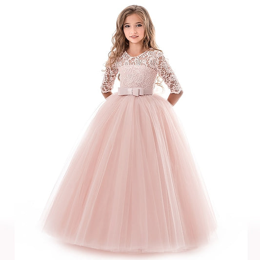Girl 3-13 Lace Prom Dress Kids Princess Flower Years