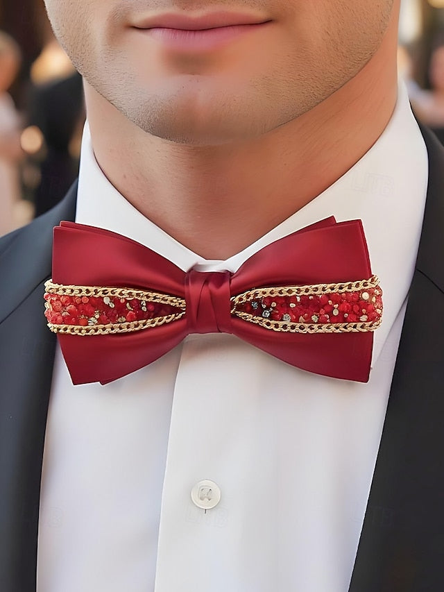 Bow Christmas Tie Red Men's –