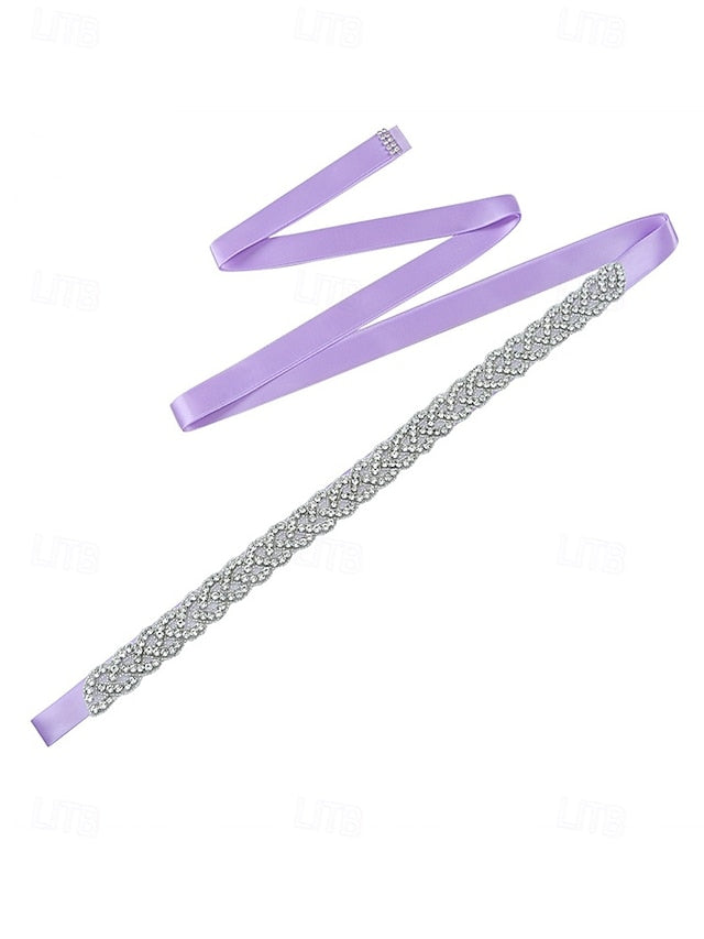 – Rhinestone Bridal Dress Elegant Wedding Waistband Crystal