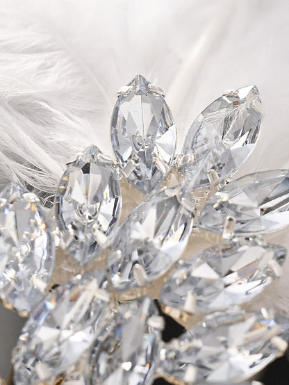 Feather Clip Vintage Hair Women's - Crystal White