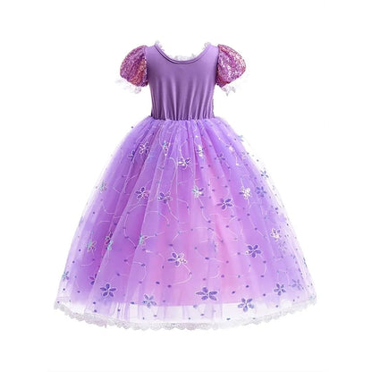 Party Fairytale Rapunzel Girl Theme Princess Sofia Flower Dress