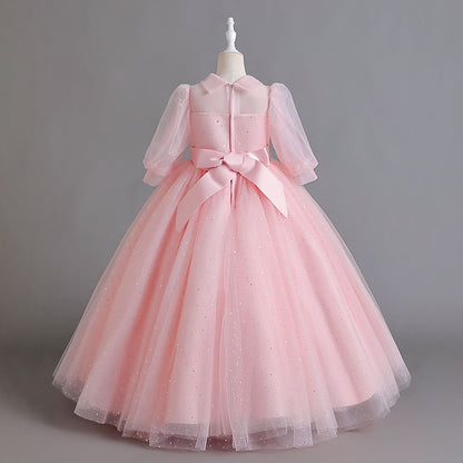 Flower Party Color Girls' Dress Girl Solid Half Kids