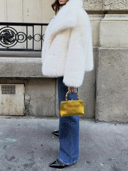 Warm Faux Furs Coat Leathers Fur Women's Comfortable