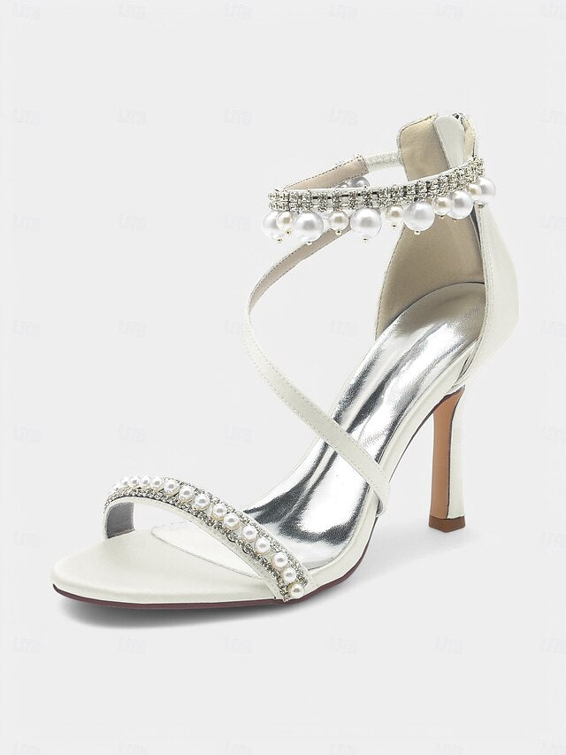 Ankle Chic Heels Pointed-Toe Party Strap Satin Pink –