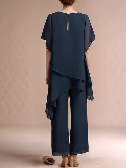 Piece Mother 2 Dress Pantsuit Classic Neck Bride the of Crew