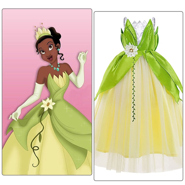 Theme Fairytale Dress Tinker Bell Girl Flower Tiana Princess