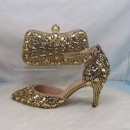 Rhinestone Women's with Heel High Shoes Wedding Multicolor