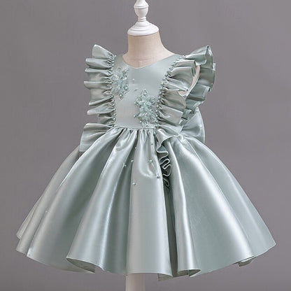 Toddler Party Girls' Floral Wedding Sleeveless Dress