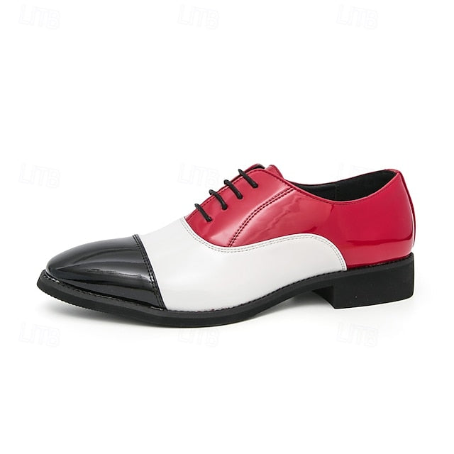 Men's Polished Oxford with Shoes White Blue and