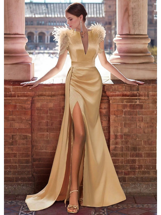 Mermaid Train Gown Brush / Evening Dress Elegant Formal Sweep