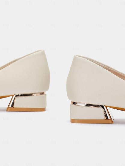 Women's Pointed Flats - Heel Embellished Pearl Low Elegant