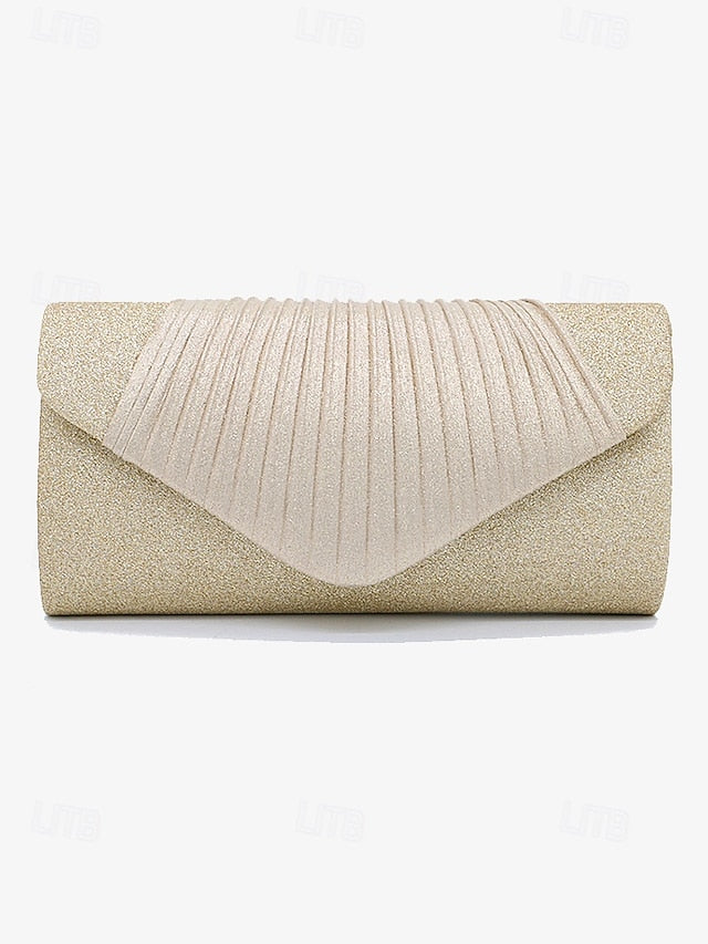 Champagne Bag Design – Clutch Pleated with Glitter Evening