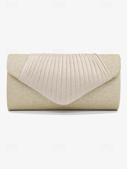 Champagne Bag Design – Clutch Pleated with Glitter Evening