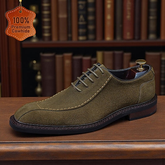 Genuine Derby Men's Shoes Leather Cowhide - Classic Suede