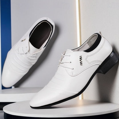 - Lace-Up Shoes Formal White for Elegant Men's
