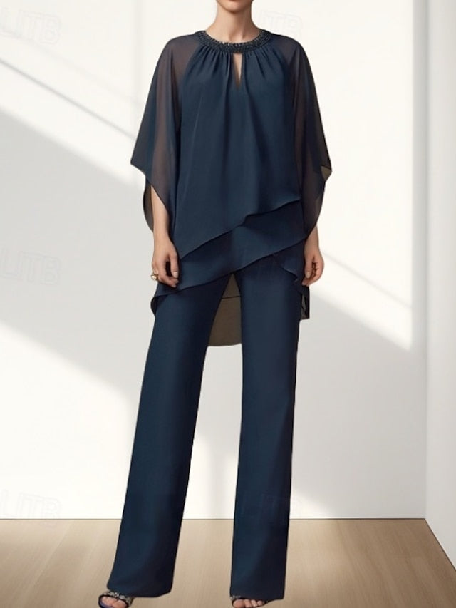 Bride Mother of Dress Piece Guest Wedding the Two Pantsuit