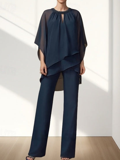 Bride Mother of Dress Piece Guest Wedding the Two Pantsuit