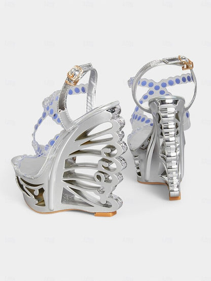 Silver Women – Rhinestone for Elegant Sandals Stiletto Dance