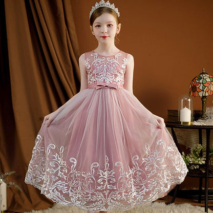 Dress Wedding Flower Sleeveless Christening Girls' Kids