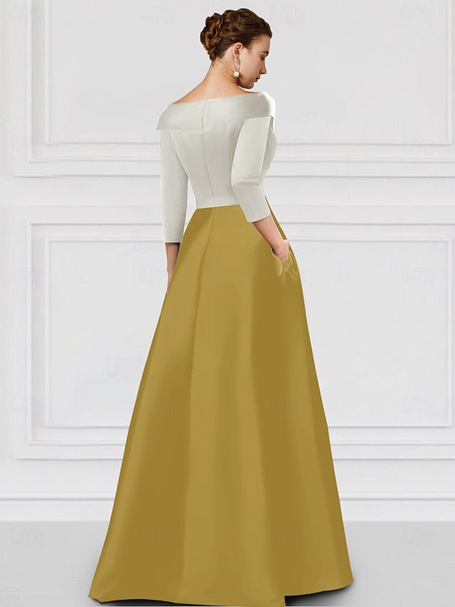A-Line Formal Elegant Floor Evening Dress Tuxedo Gown