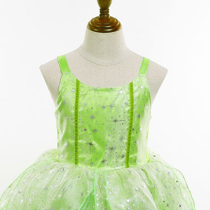 Theme Bell Flower Girl Tinker Dress Princess Tiana Fairytale