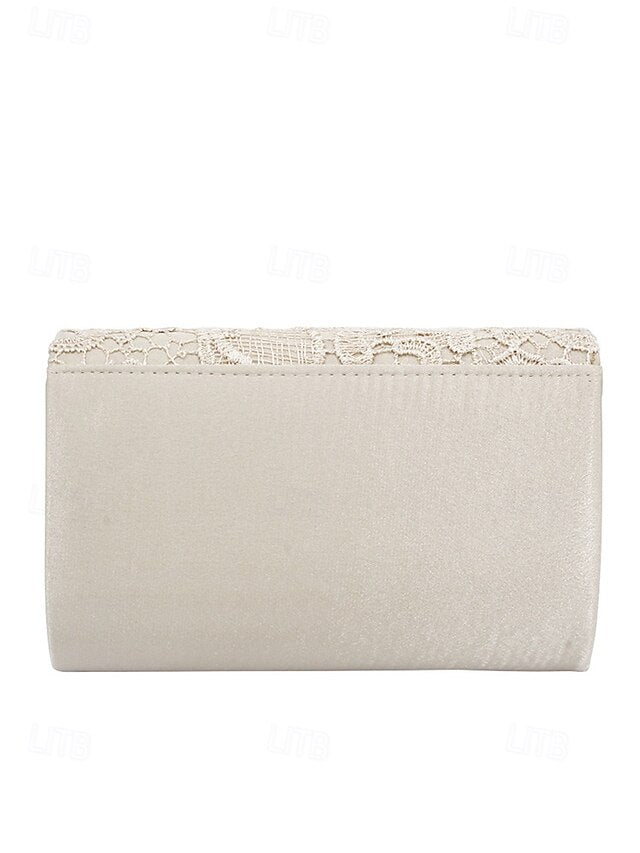 Women's Chain Clutch Evening Strap Bag with Lace